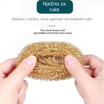 Bakrena žičana čistačka kuglica za posuđe i lonce – ne hrđa, ne ostavlja čestice, uklanja tvrdokorne mrlje, kuhinjski alat za čišćenje