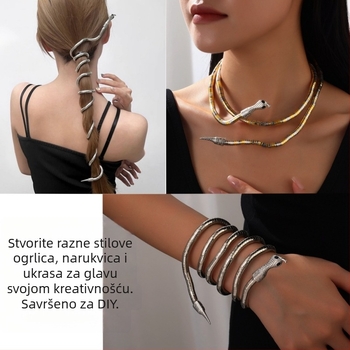 Metalna ogrlica sa zmijskim lancem za žene