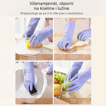 Rukavice za pranje posuđa s flis podstavom, debele i vodootporne za zimu, izdržljive za čišćenje i pranje rublja, kućna upotreba