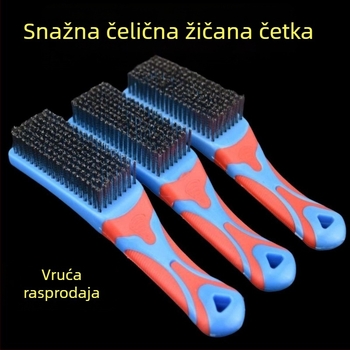 Set od 2 četke od nehrđajućeg čelika s drvenom ručkom za uklanjanje hrđe i poliranje