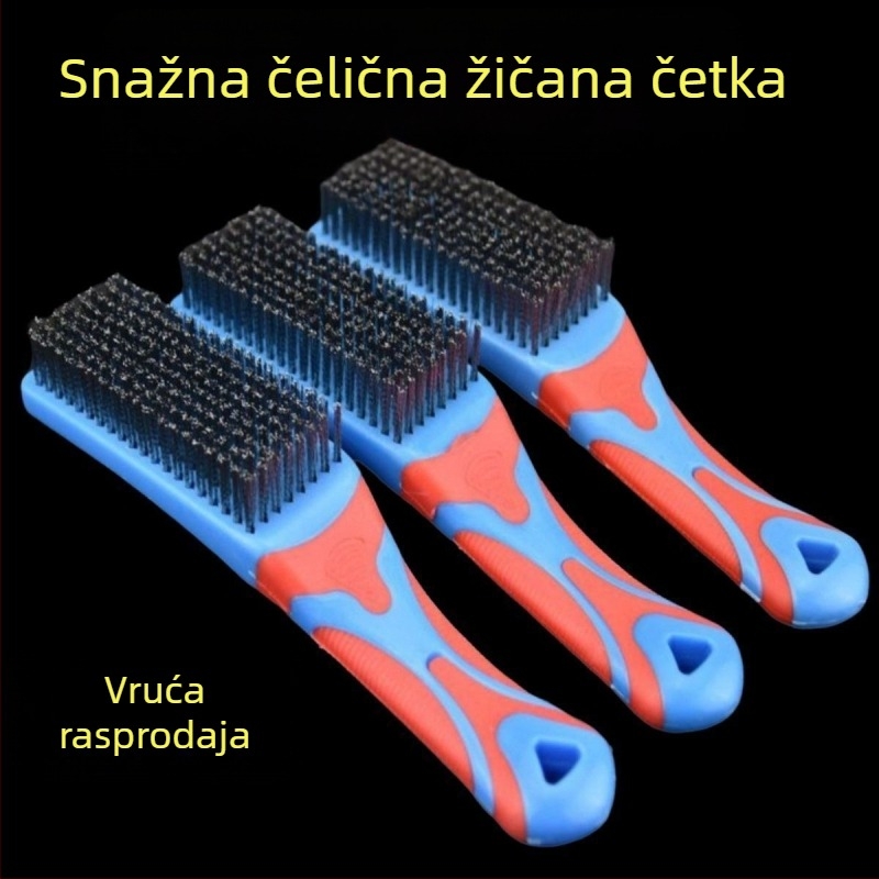 Set od 2 četke od nehrđajućeg čelika s drvenom ručkom za uklanjanje hrđe i poliranje