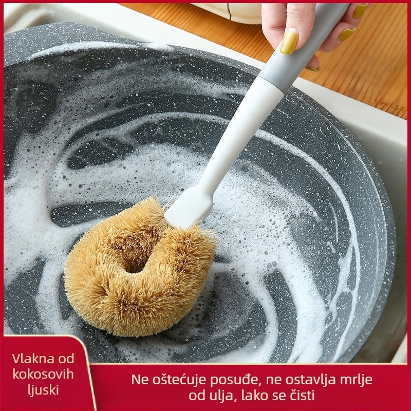 Kuhinjska četka za posuđe i lonce, dugačak držač, višenamjenska četka za čišćenje posuđa