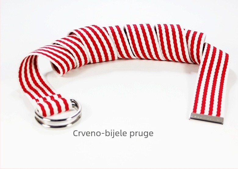 Novi pojas od najlona i platna, unisex, korejskog stila, prugasti tkaneni kaiš s dvostrukom kopčom
