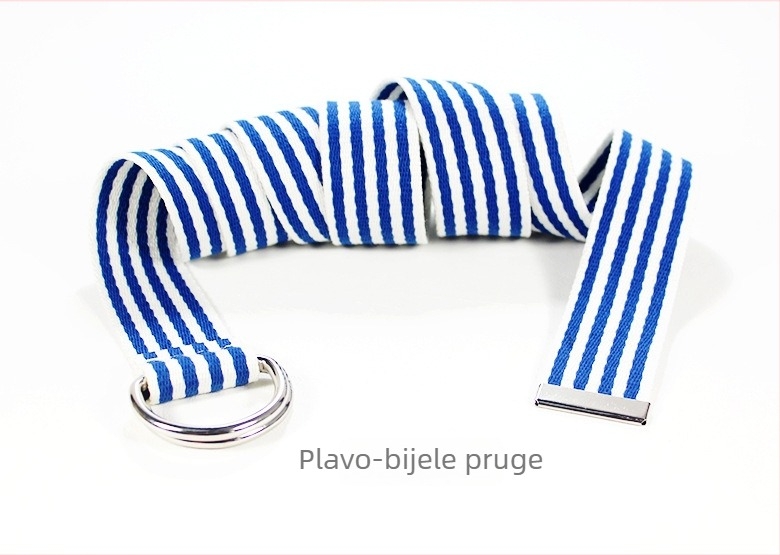 Novi pojas od najlona i platna, unisex, korejskog stila, prugasti tkaneni kaiš s dvostrukom kopčom