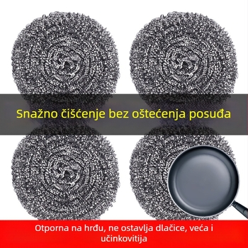 Kućna kugla od nehrđajućeg čelika za čišćenje, ne otpušta vlakna, za pranje posuđa i lonaca, višenamjenski čistač kuhinje.