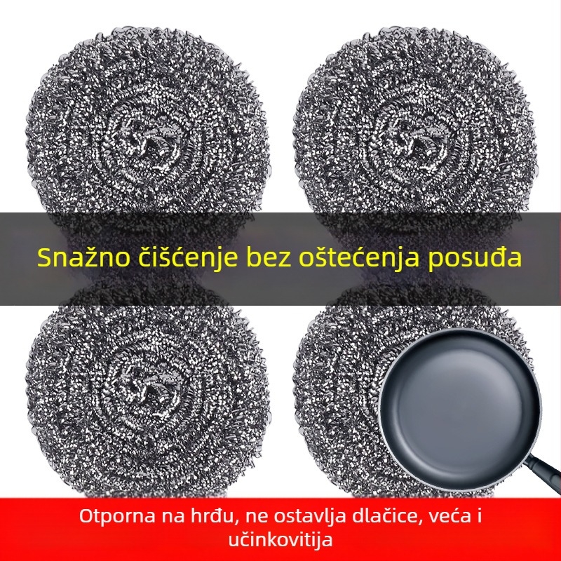 Kućna kugla od nehrđajućeg čelika za čišćenje, ne otpušta vlakna, za pranje posuđa i lonaca, višenamjenski čistač kuhinje.