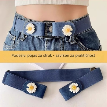 Nevidljivi pojas za traperice, elastični pojas s podesivom kopčom, za žene i muškarce, stezanje struka, bez šavova