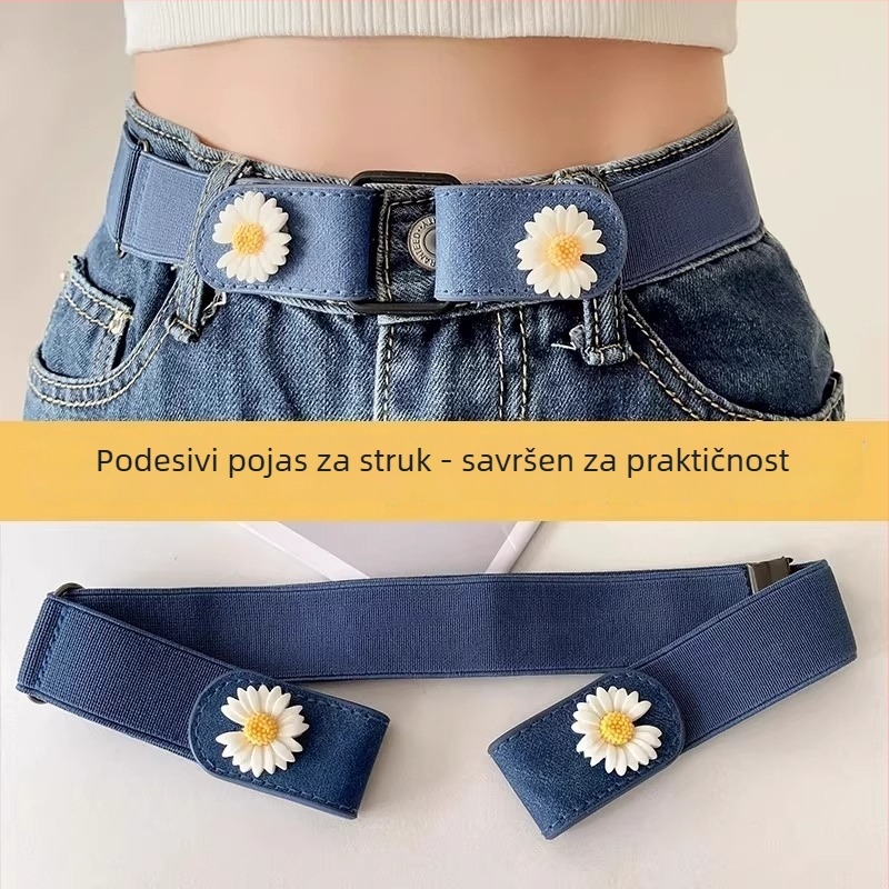 Nevidljivi pojas za traperice, elastični pojas s podesivom kopčom, za žene i muškarce, stezanje struka, bez šavova