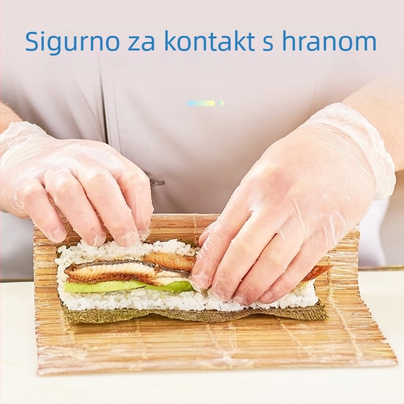 Jednokratne PVC rukavice, prehrambene kvalitete, za kuhinju, catering, pečenje i kućno čišćenje; protuklizne i nelepljive.