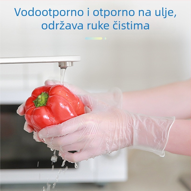 Jednokratne PVC rukavice, prehrambene kvalitete, za kuhinju, catering, pečenje i kućno čišćenje; protuklizne i nelepljive.