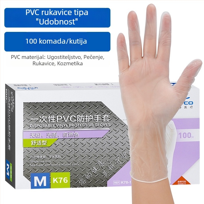 Jednokratne PVC rukavice, prehrambene kvalitete, za kuhinju, catering, pečenje i kućno čišćenje; protuklizne i nelepljive.
