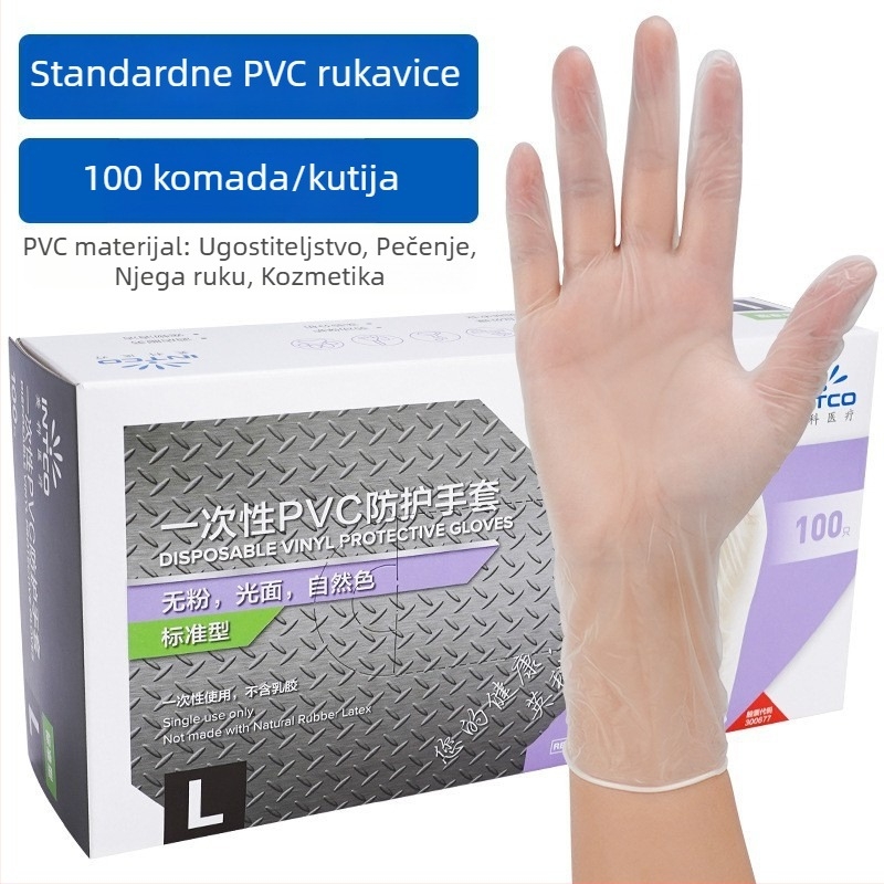Jednokratne PVC rukavice, prehrambene kvalitete, za kuhinju, catering, pečenje i kućno čišćenje; protuklizne i nelepljive.