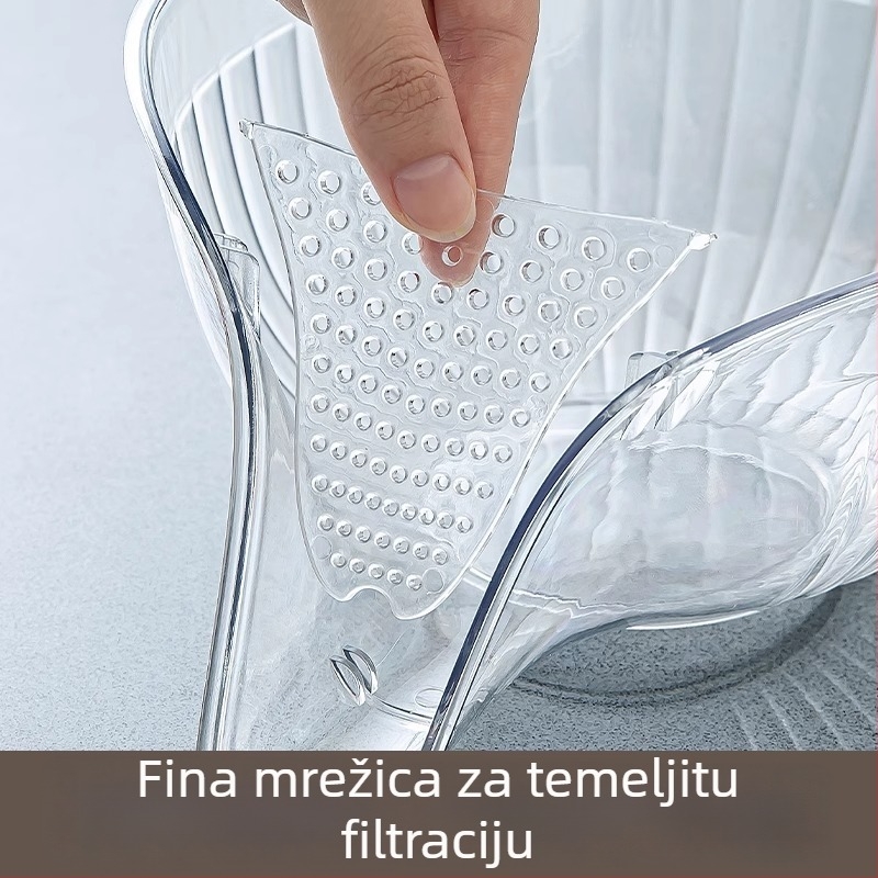 Kuhinjska košara za pranje povrća s ugrađenim odvodom, višenamjenska cjediljka za rižu
