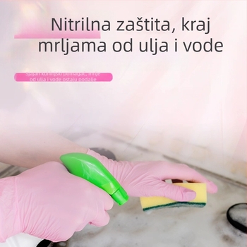 Rukavice od nitrila s prehrambenom kvalitetom za kućnu upotrebu – deblje i duže, vodootporne, protuklizne, za pranje posuđa, pranje povrća i kućanske poslove