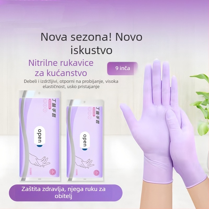 Rukavice od nitrila s prehrambenom kvalitetom za kućnu upotrebu – deblje i duže, vodootporne, protuklizne, za pranje posuđa, pranje povrća i kućanske poslove