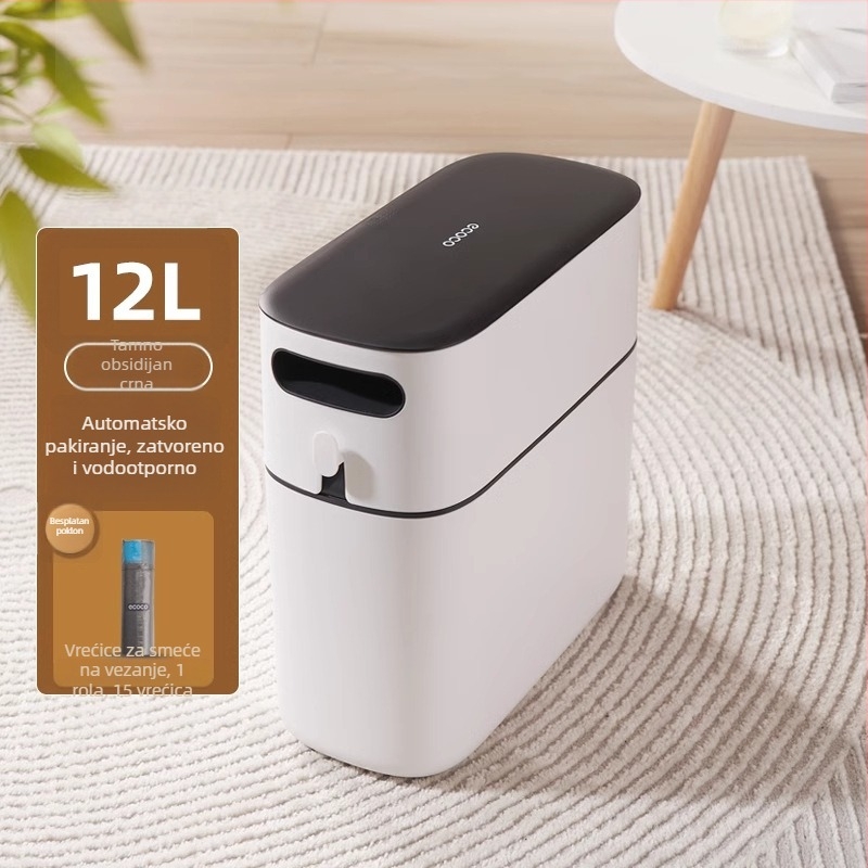 ecoco 12 L kompaktni automatski kanta za otpad s poklopcem, za kućnu upotrebu, kupaonica i kuhinja