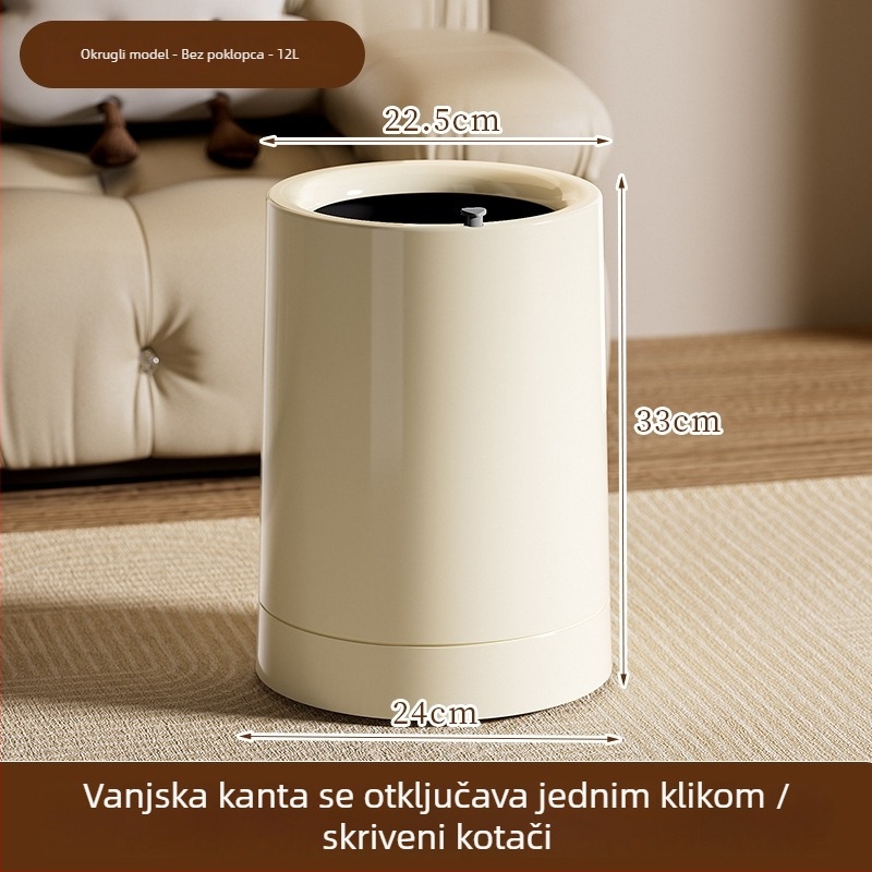 Nova luksuzna kanta za otpad s kotačićima, 12 L, za dom, ured i kuhinju