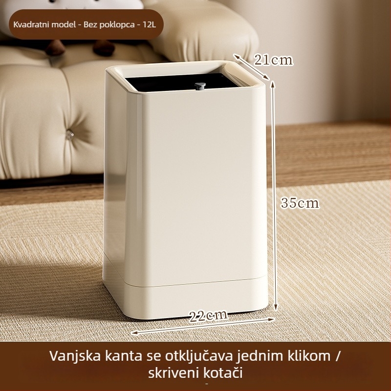 Nova luksuzna kanta za otpad s kotačićima, 12 L, za dom, ured i kuhinju