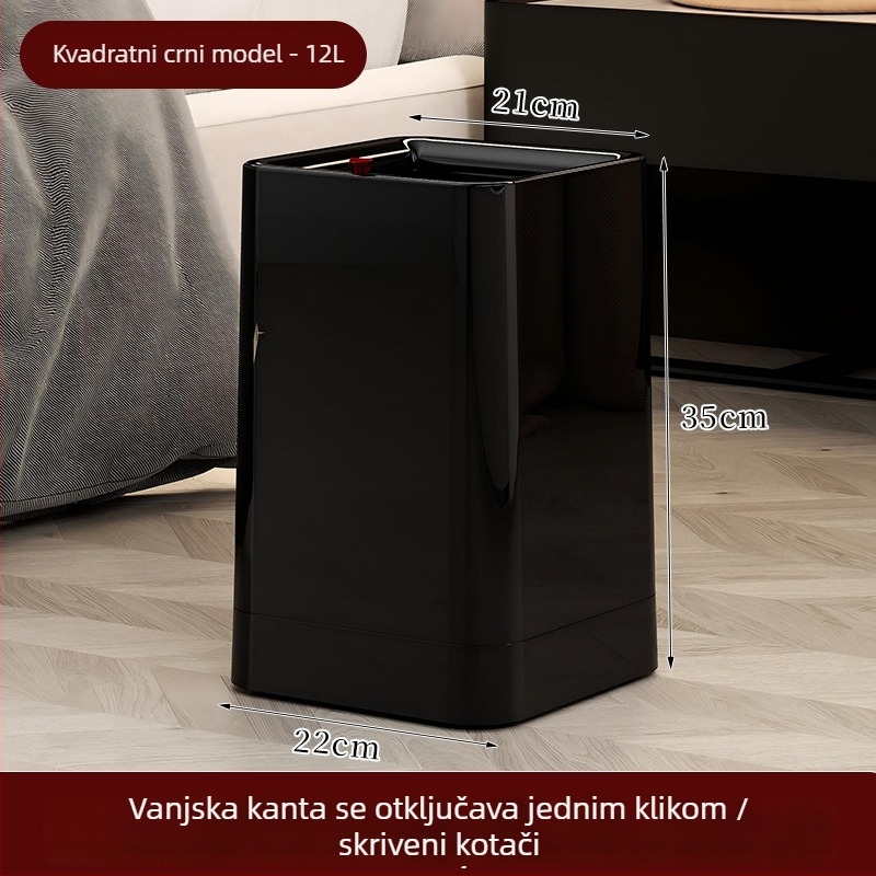 Nova luksuzna kanta za otpad s kotačićima, 12 L, za dom, ured i kuhinju