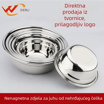Posuda od nemagnetnog 304 nehrđajućeg čelika za juhu i salatu, izdržljiva i višenamjenska za kućnu upotrebu