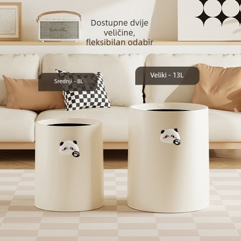 Plastični koš za otpad bez poklopca, za kućnu i uredsku upotrebu, cilindričnog oblika, kapacitet 8 l