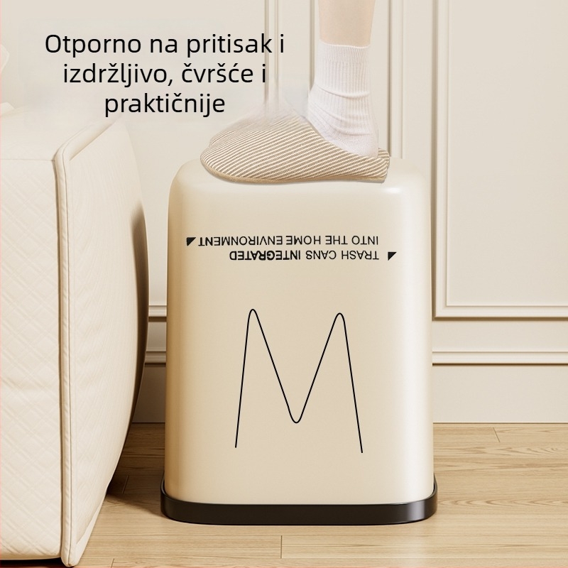 Kvadratni plastični koš za otpad velikog kapaciteta, za kućnu i uredsku upotrebu (12 L i više), bez poklopca