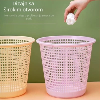 Plastični koš za otpad s perforiranim dizajnom za dnevni boravak i spavaću sobu, skandinavski minimalistički bez poklopca, 5 L
