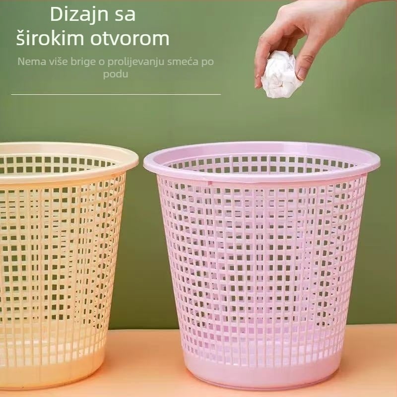 Plastični koš za otpad s perforiranim dizajnom za dnevni boravak i spavaću sobu, skandinavski minimalistički bez poklopca, 5 L