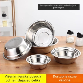 Nedmagnetna nerđajuća čelična 304, debela zdjela za juhu, kućna uporaba, višefunkcionalna zdjela za pranje povrća, zdjela za juhu i začine