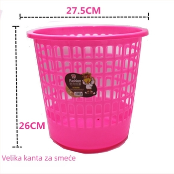 Kanta za otpadke s perforiranim dizajnom za kućnu upotrebu, cilindrična plastična košara bez poklopca, 6 L, za kupaonu, dnevnu sobu, kuhinju i ured