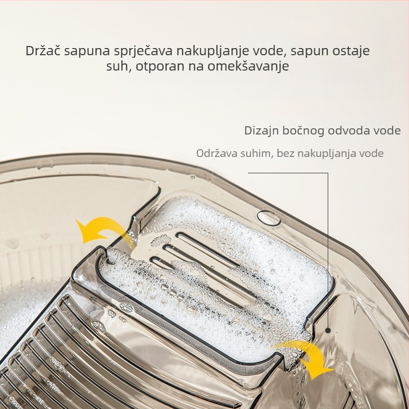 Prozirna posuda za pranje rublja s integriranom pločom za ribanje i protukliznim dnom