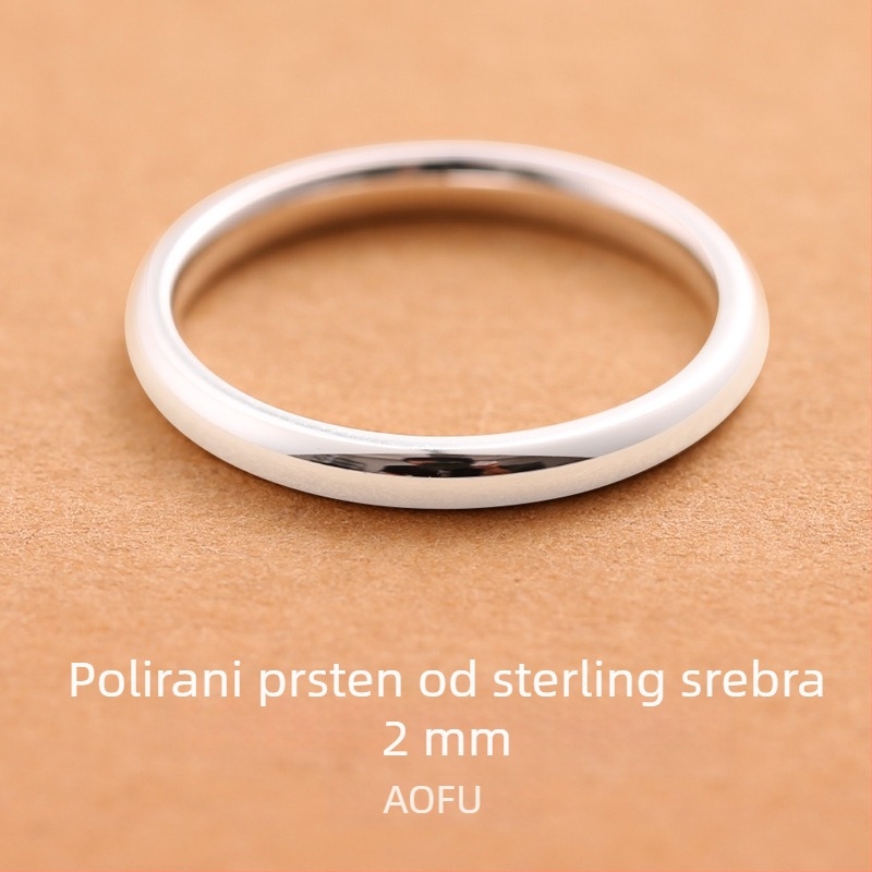 Prsten od 999 čistog srebra bez graviranja za žene, zatvoren prsten za muškarce, par prstena, jednostavan bend, božićni dar