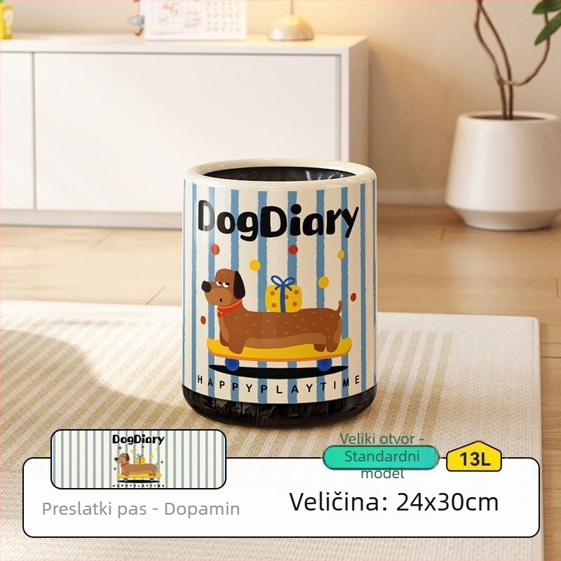 Kanta za otpad s anime temom za kućnu upotrebu, dekorativni komad visokog estetskog dojma, pogodna za dnevni boravak i kupaonicu, s poklopcem i dvostrukim odjelom za pohranu
