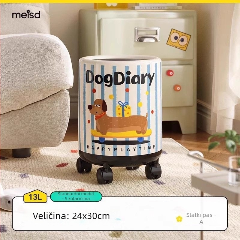 Kanta za otpad s anime temom za kućnu upotrebu, dekorativni komad visokog estetskog dojma, pogodna za dnevni boravak i kupaonicu, s poklopcem i dvostrukim odjelom za pohranu