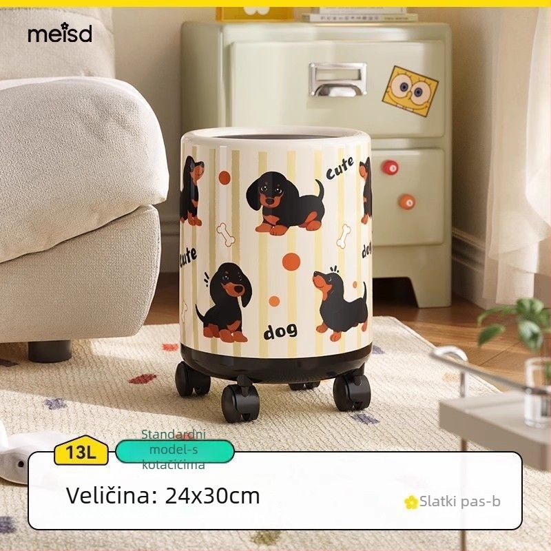 Kanta za otpad s anime temom za kućnu upotrebu, dekorativni komad visokog estetskog dojma, pogodna za dnevni boravak i kupaonicu, s poklopcem i dvostrukim odjelom za pohranu