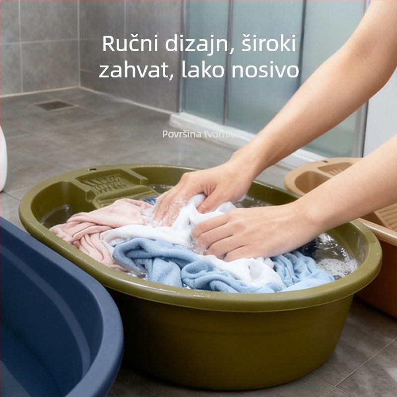 Domaći plastični bazen za pranje rublja s integriranom daskom za ribanje, velika debela posuda za studentski dom
