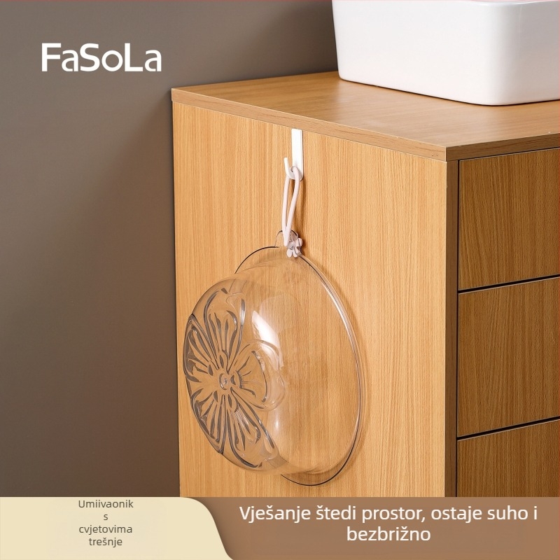 FaSoLa Prozirna kuhinjska zdjela za suđe i povrće, velika plastična zdjela s ručkom u obliku cvijeta