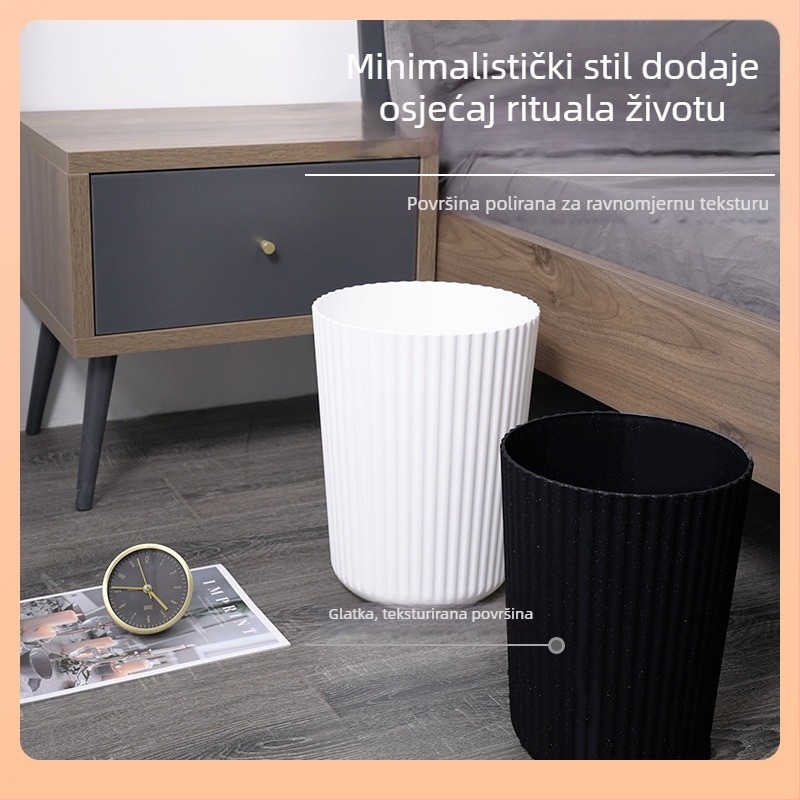 Veliki okrugli kućni koš za otpad bez poklopca, stolni za spavaću sobu, minimalistički koš za otpad za malu kuhinju i kupaonicu
