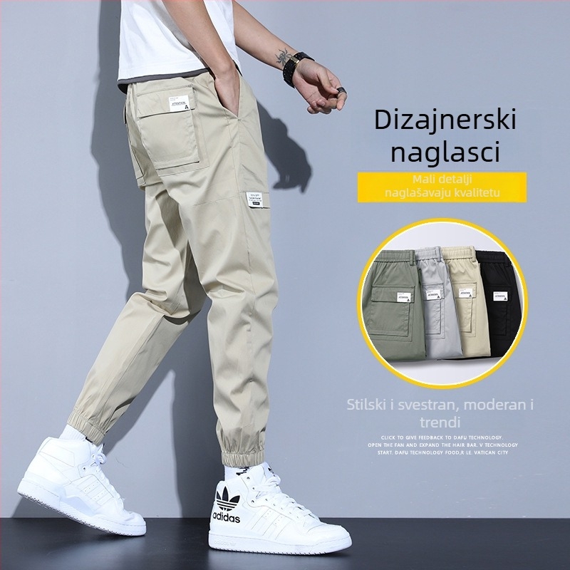 Muške pamučne jogger hlače, uski kroj, proljeće/ljeto, svakodnevne sportske hlače