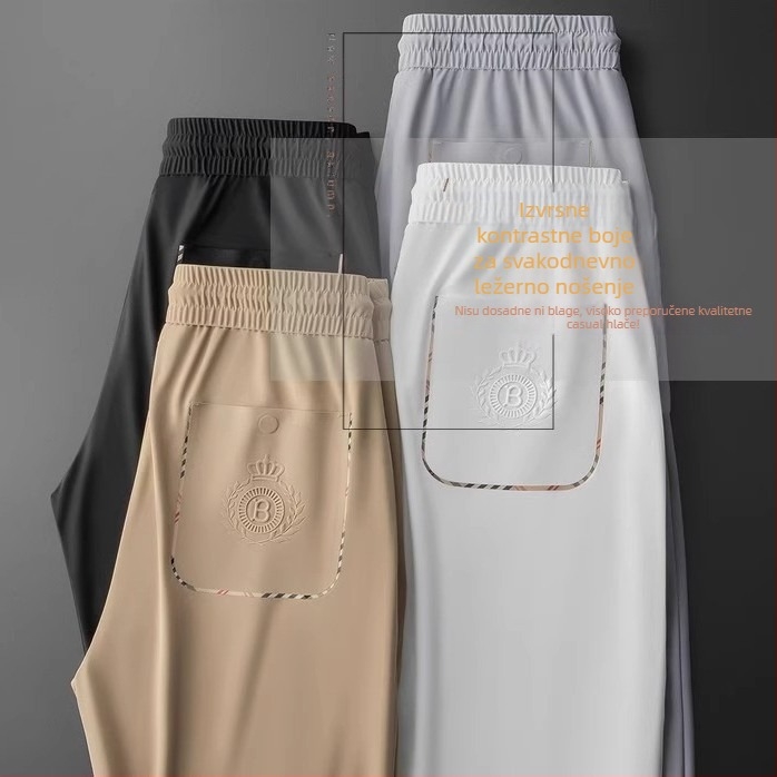 Muške hlače Ice Silk – lagan luksuz, brzo sušeće, uski kroj, sportske dnevne hlače