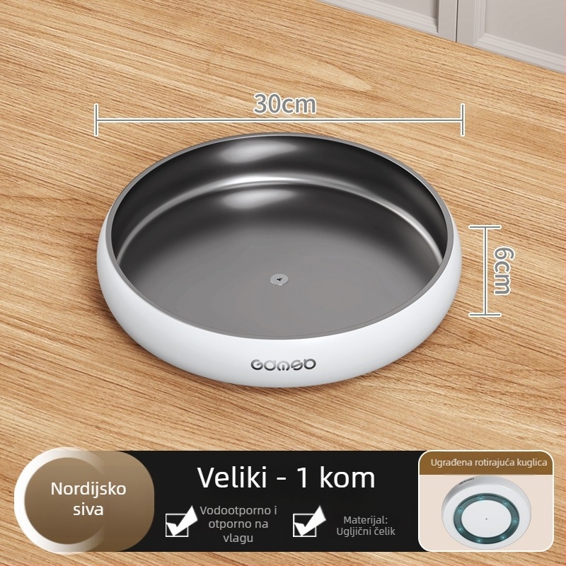 Okretni organizator za začine na kuhinjskom pultu — višefunkcionalni držač za soli, sojin sos i posude s začinima.