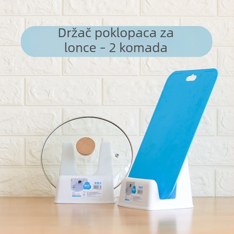 Držač poklopaca lonaca na kuhinjskom stolu, držač daske za rezanje, plastični skladišni stalak