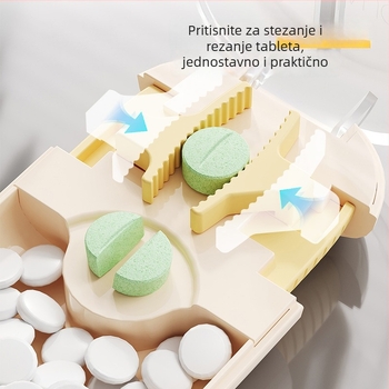 Magnetski rezač tableta i organizator, prijenosni spremnik za lijekove i kutija za pohranu