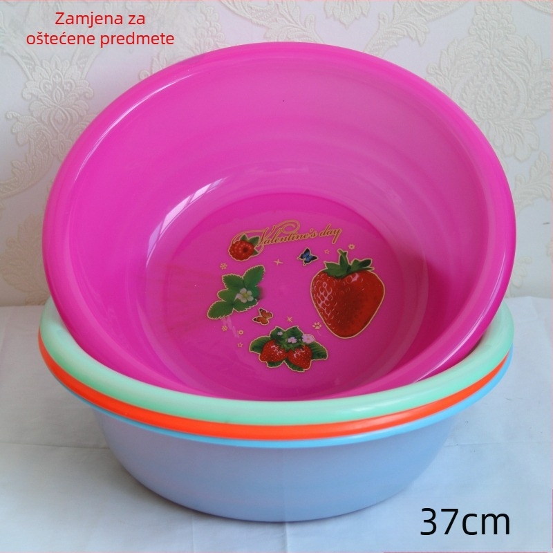 Plastična zdjela za pranje lica, 37 × 11,5 cm, otporna na padove, debeli zidovi, za studente i pranje rublja