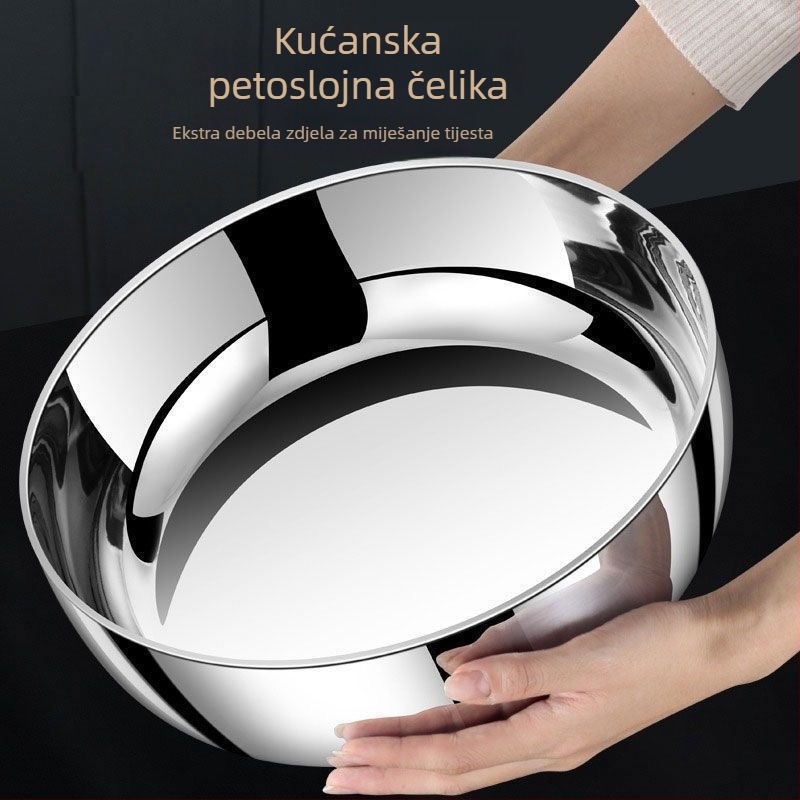32 cm nehrđajuća čelična zdjela za kuhinju — miješenje tijesta, mućenje jaja, pranje povrća, kuhanje ribe