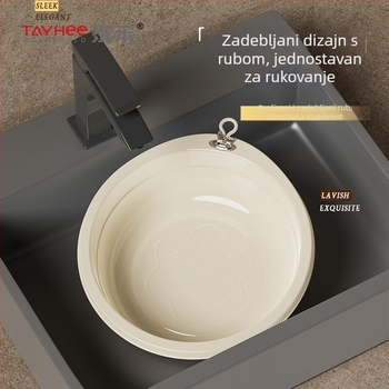 Taihe zidni plastični umivaonik, ojačan dizajn, jednostavan i svestran za pranje lica, povrća i rublja