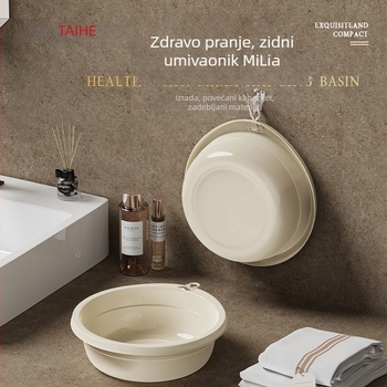 Taihe zidni plastični umivaonik, ojačan dizajn, jednostavan i svestran za pranje lica, povrća i rublja