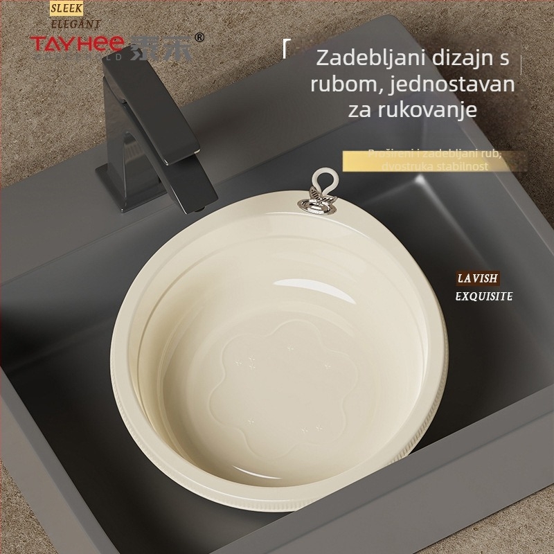 Taihe zidni plastični umivaonik, ojačan dizajn, jednostavan i svestran za pranje lica, povrća i rublja