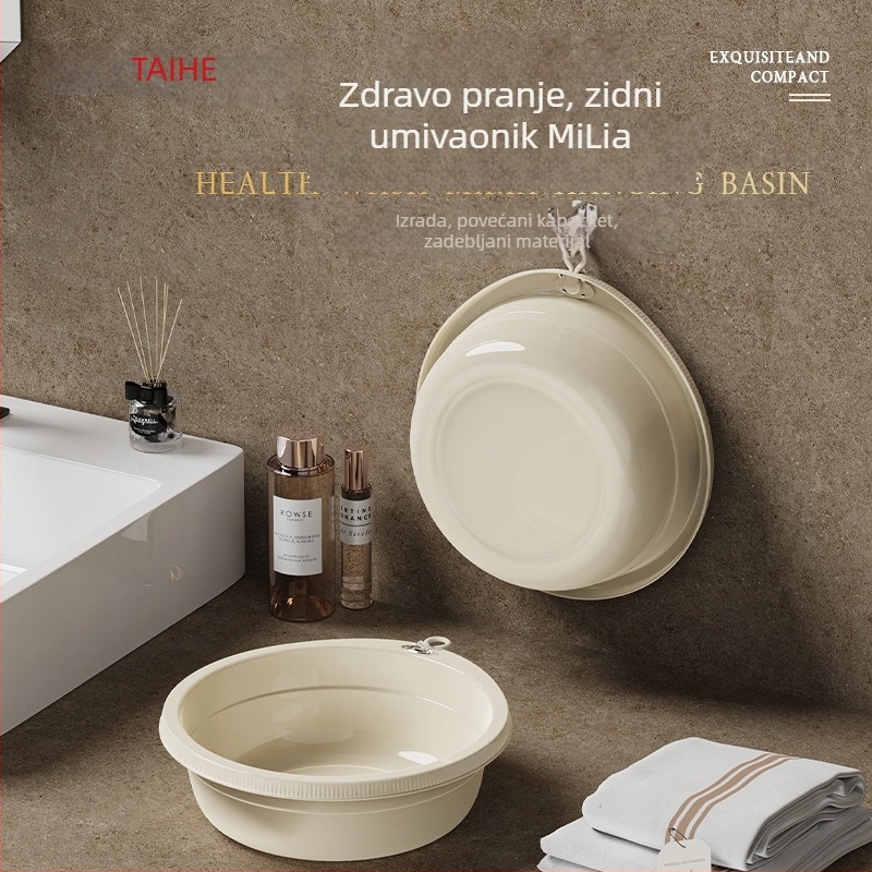 Taihe zidni plastični umivaonik, ojačan dizajn, jednostavan i svestran za pranje lica, povrća i rublja