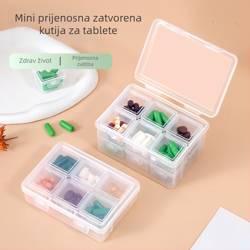 Prijenosna kutija za lijekove sa 12 pretinaca i sigurnim poklopcem